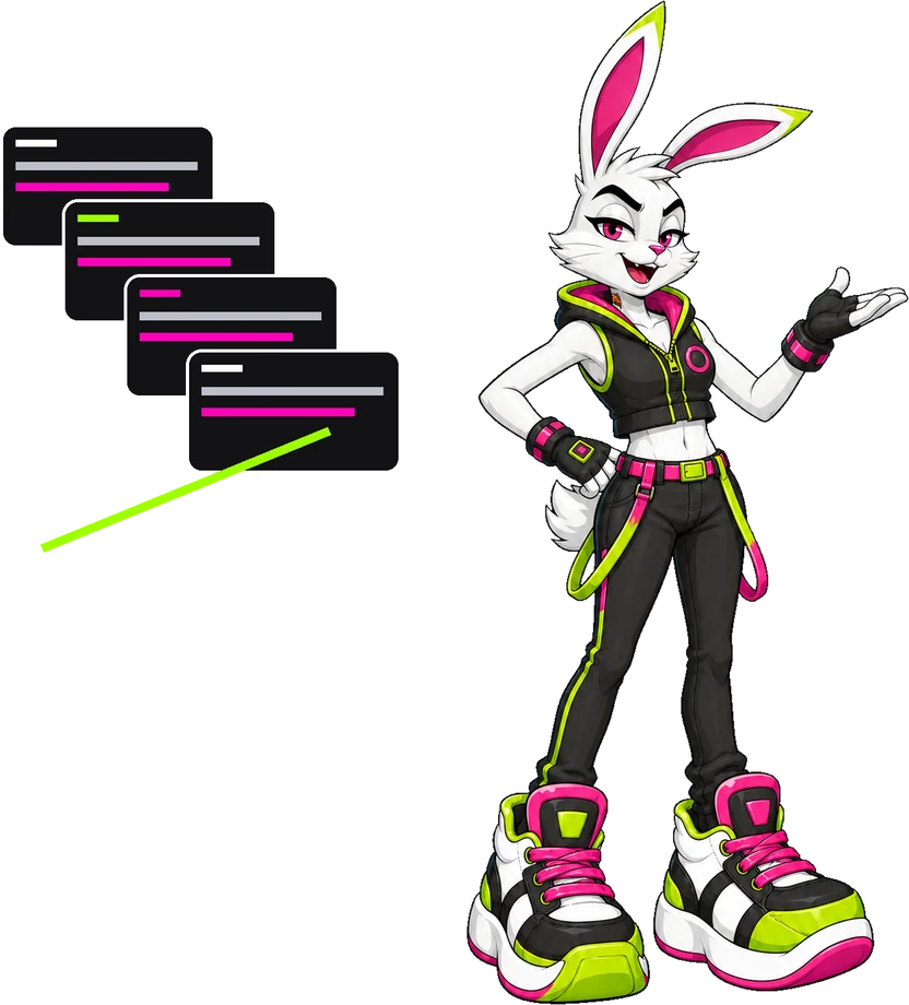 Jinxx mascot: Post with a point.